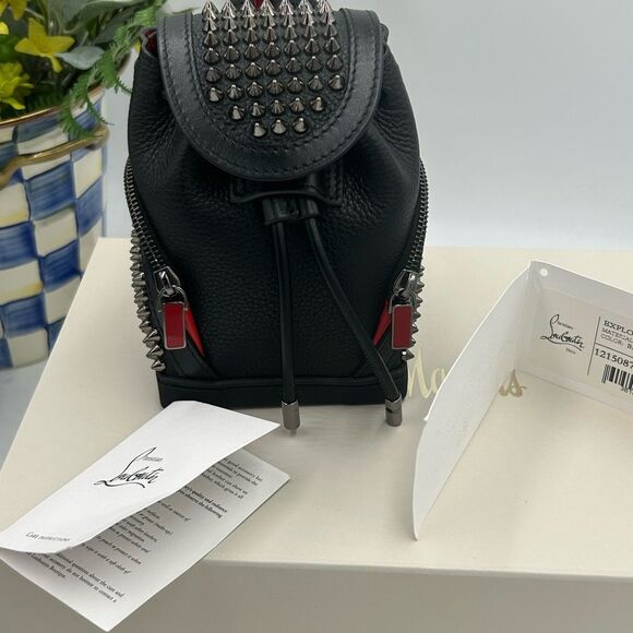 Christian Louboutin explorafunk key ring studded Crossbody bag made in Italy - Picture 8 of 16